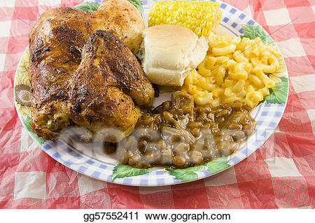plate clipart bbq chicken