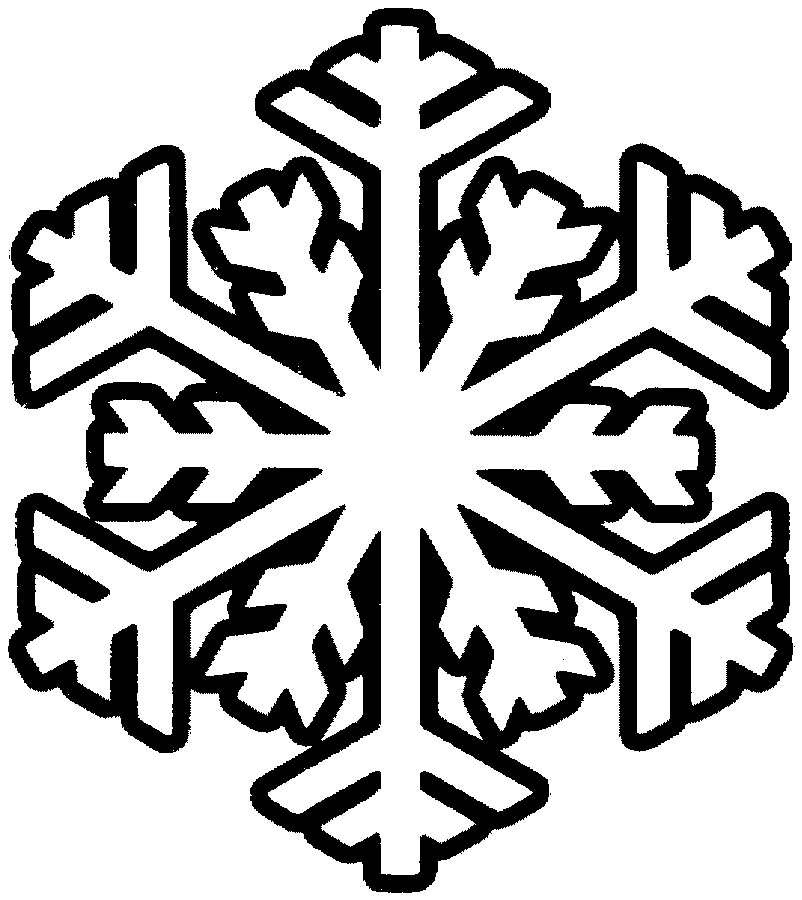 Free handprint coloring page. Clipart snowflake black and white