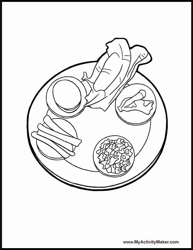 plate clipart coloring page