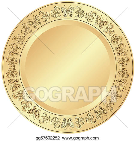 plate clipart golden plate