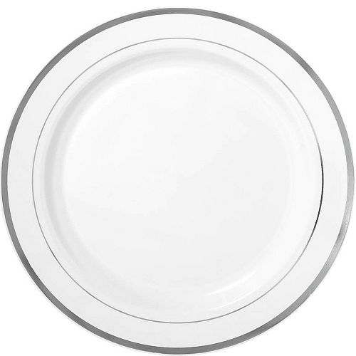 White silver premium tableware. Plate clipart plastic plate