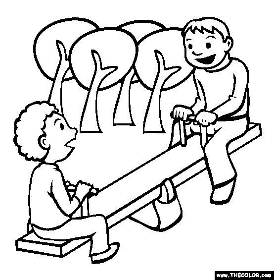 playground clipart coloring page