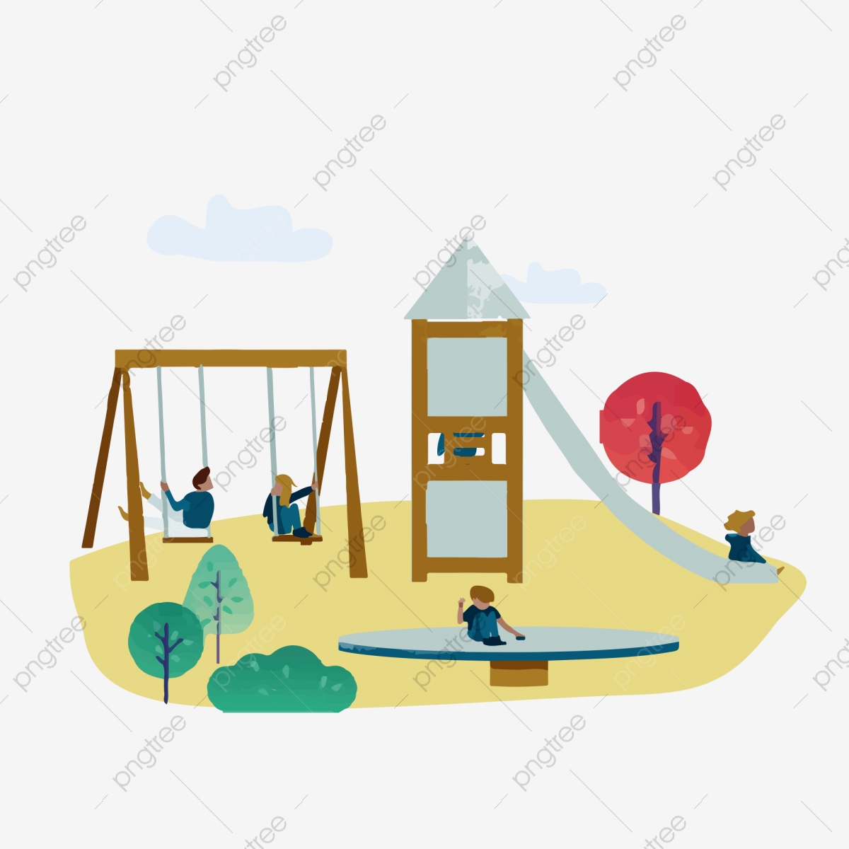 Amusement children after school. Playground clipart community park