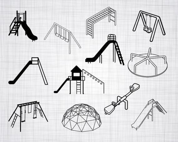 Playground clipart vector. Svg bundle cut files