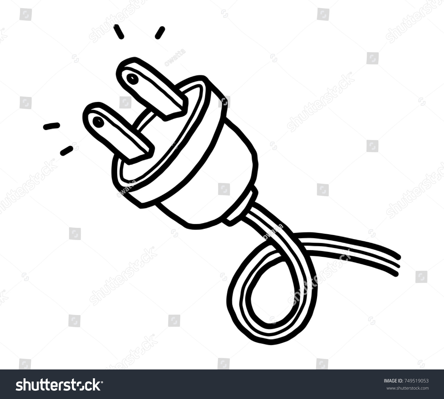 plug clipart black and white
