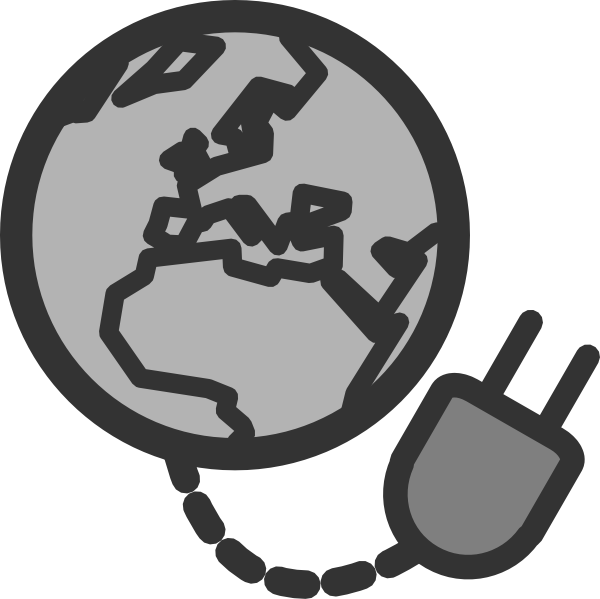 plug clipart black and white