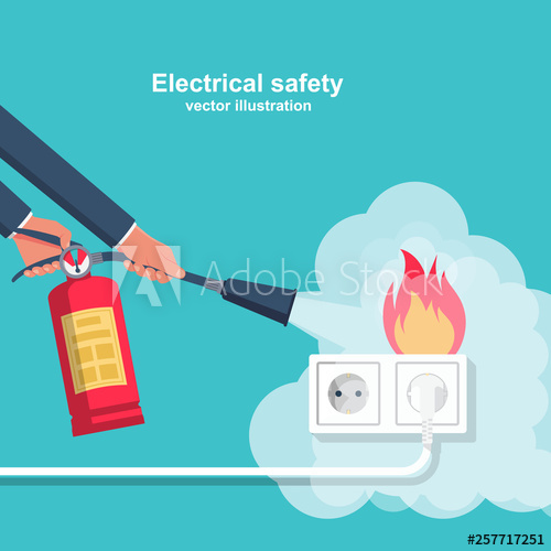 Extinguish wiring in home. Plug clipart electrical fire