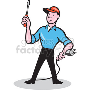 Screw driver electric royalty. Plug clipart electrician