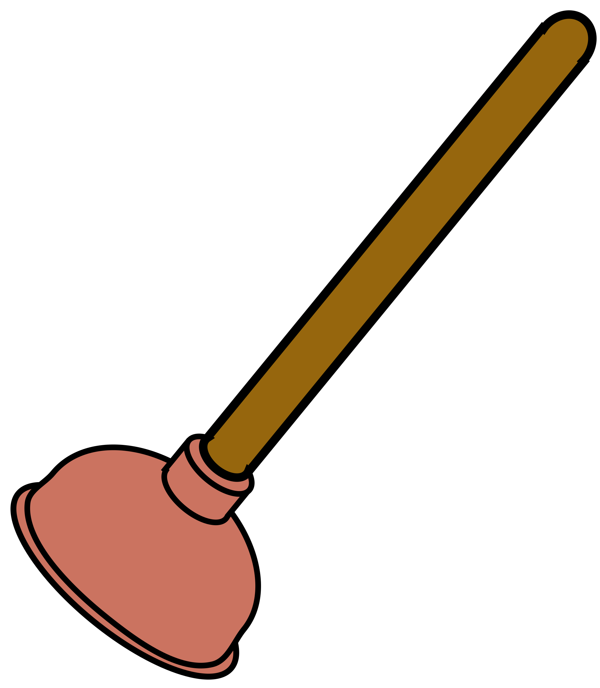Toilet plunger big image. Plumber clipart animated