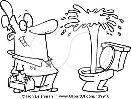 plumber clipart leaky pipe