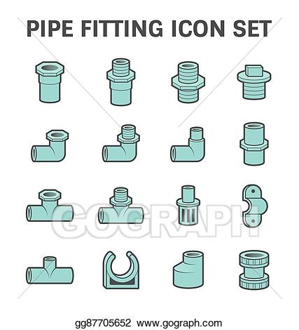 Vector stock fitting icon. Plumber clipart pipe fit