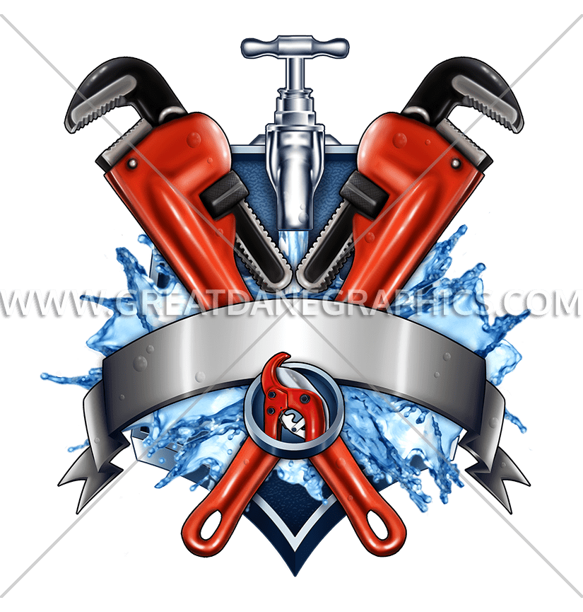 Plumber clipart vector. Plumbers crest production ready