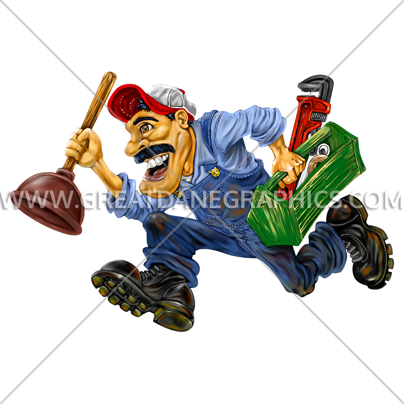 Production ready artwork for. Plumber clipart vector