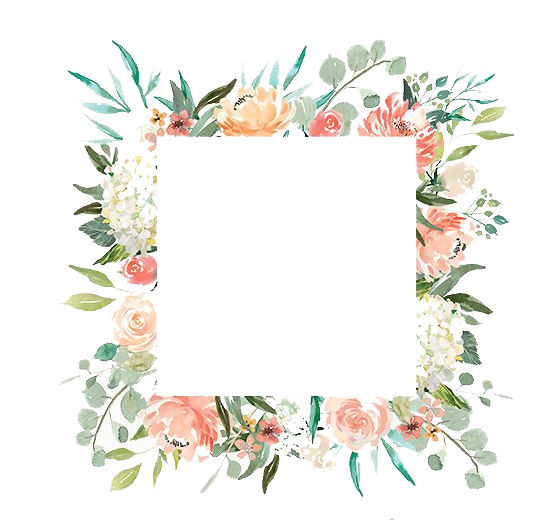 Free romantic watercolor floral. Png frame