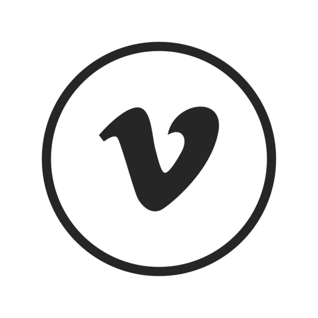 Vimeo icon black white. Png to vector