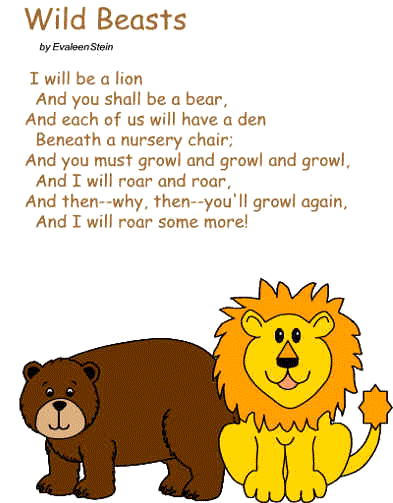 Bear songs and poems. Poem clipart easy animal