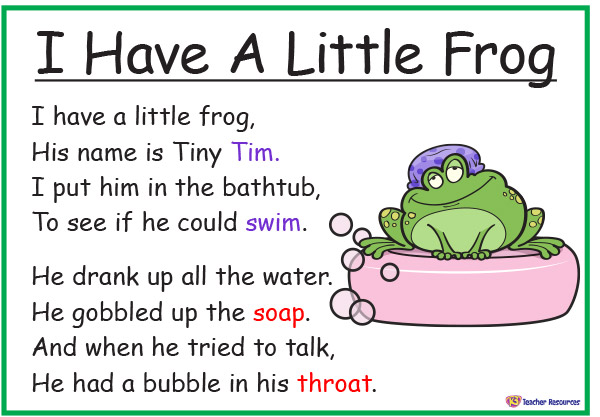 poem clipart i have a little frog