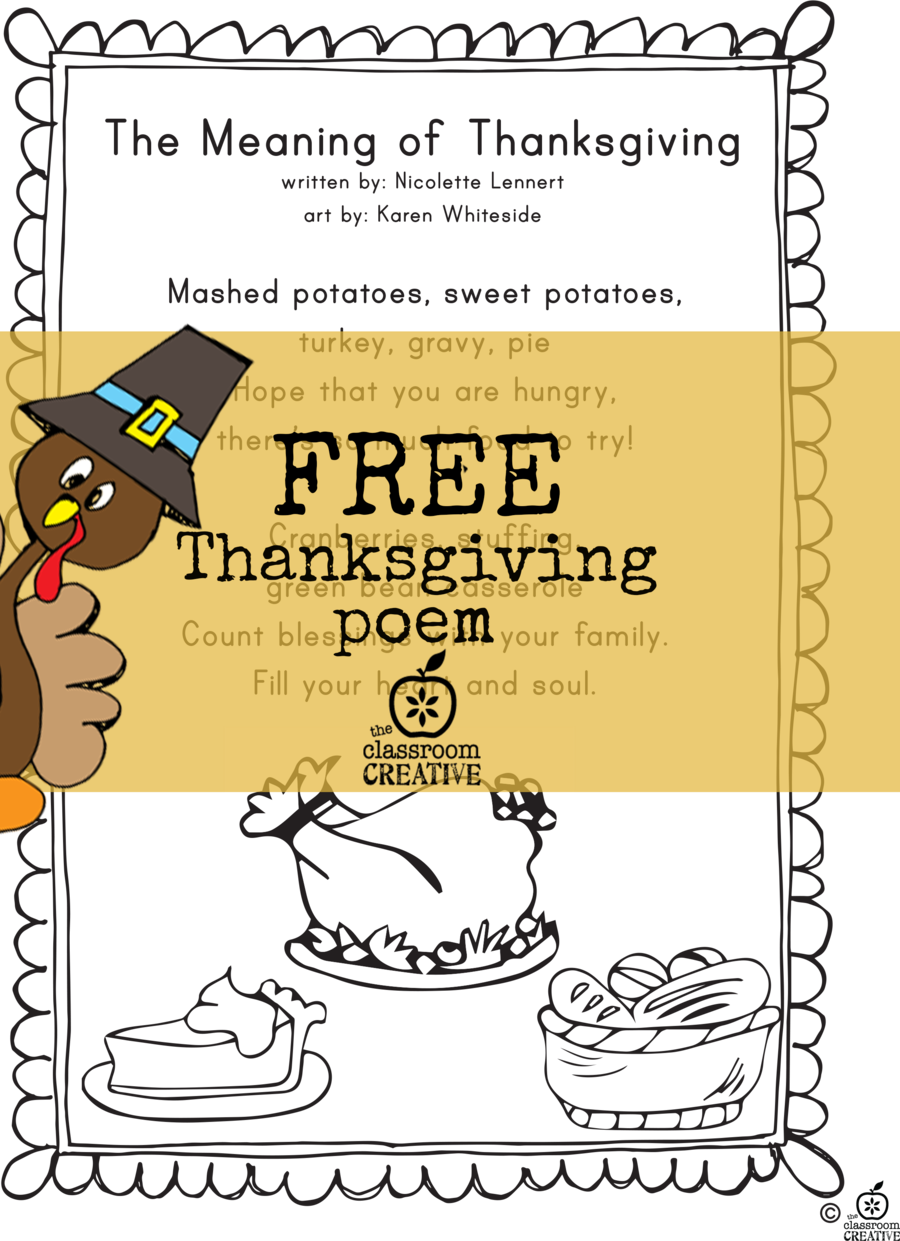 Turkey cartoon . Poem clipart thanksgiving