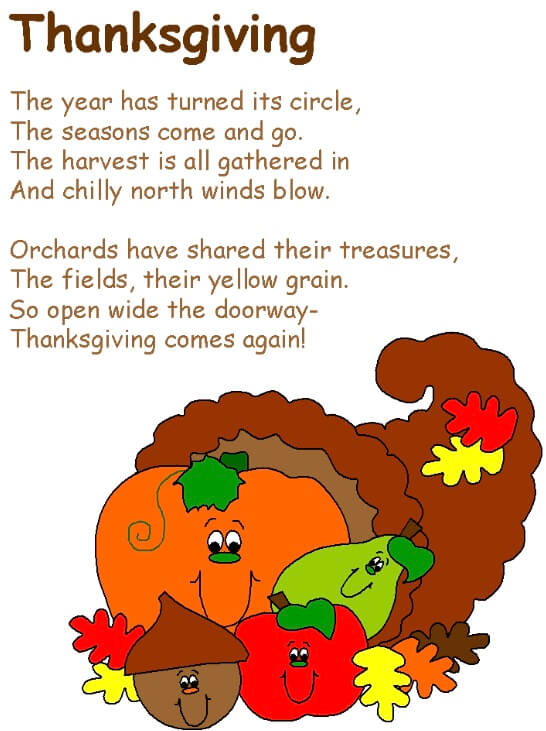 Happy poems prayers . Poem clipart thanksgiving
