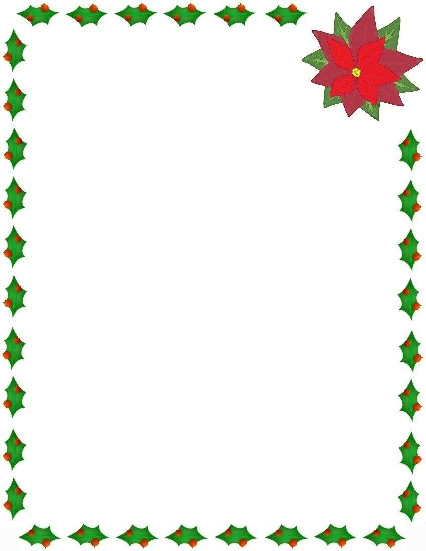 Poinsettia clipart stationary. Stationery christmas frames 