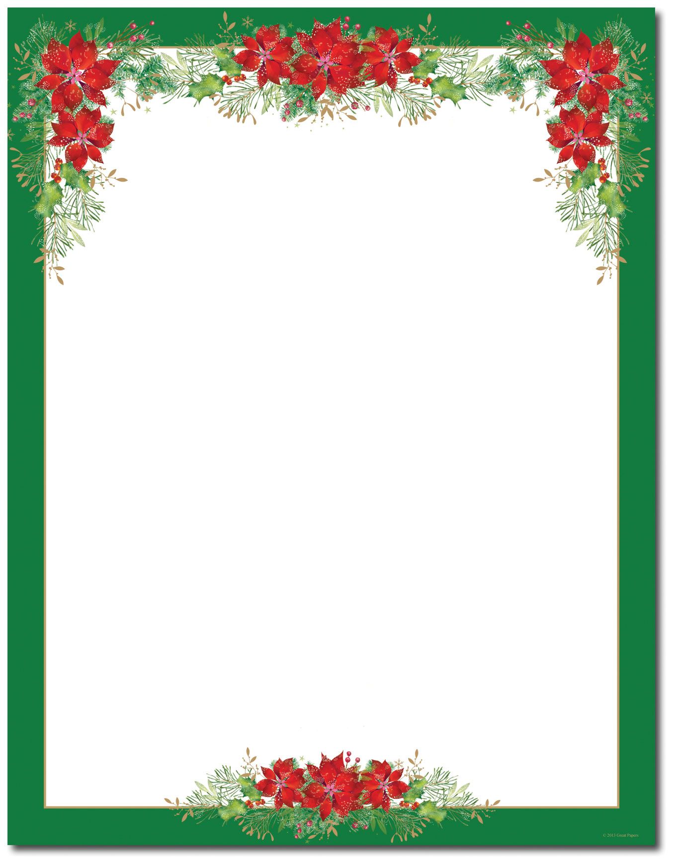 Poinsettia clipart stationary. Valance letterhead holiday papers