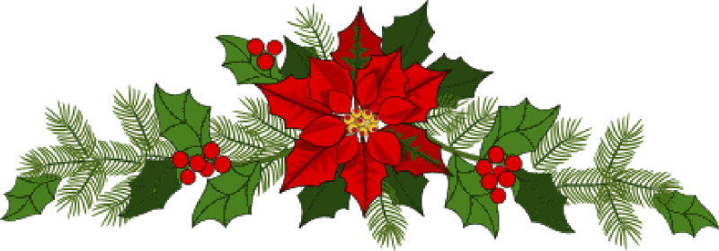 Poinsettias clipart swag. Pine garland cliparts zone