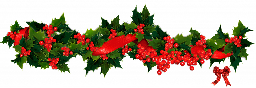 Poinsettia clipart transparent background. Pine garland free download
