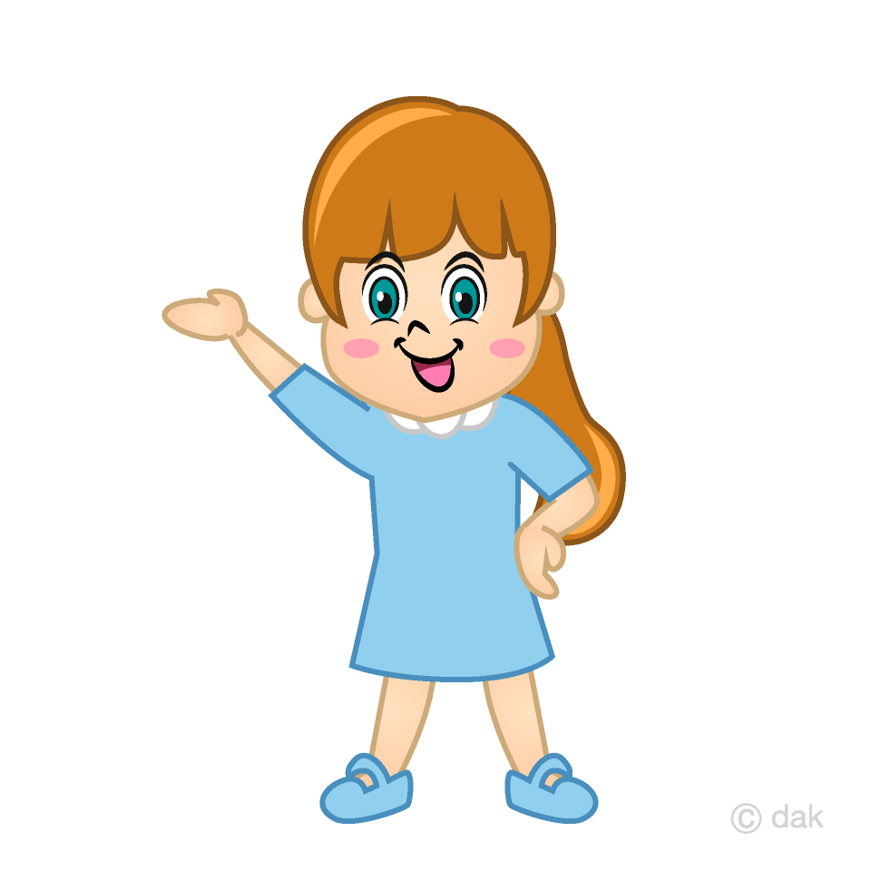 Gril free picture illustoon. Pointing clipart