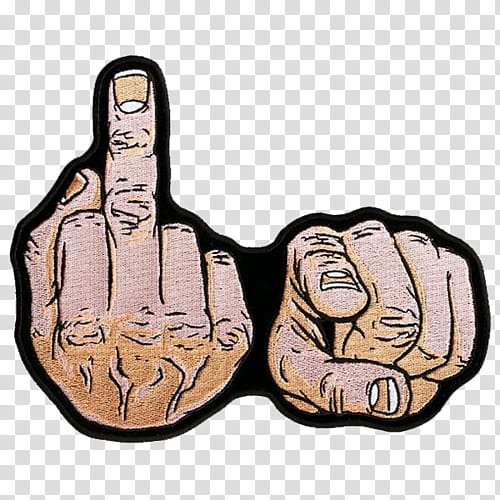 Patches hand with middle. Pointing clipart human