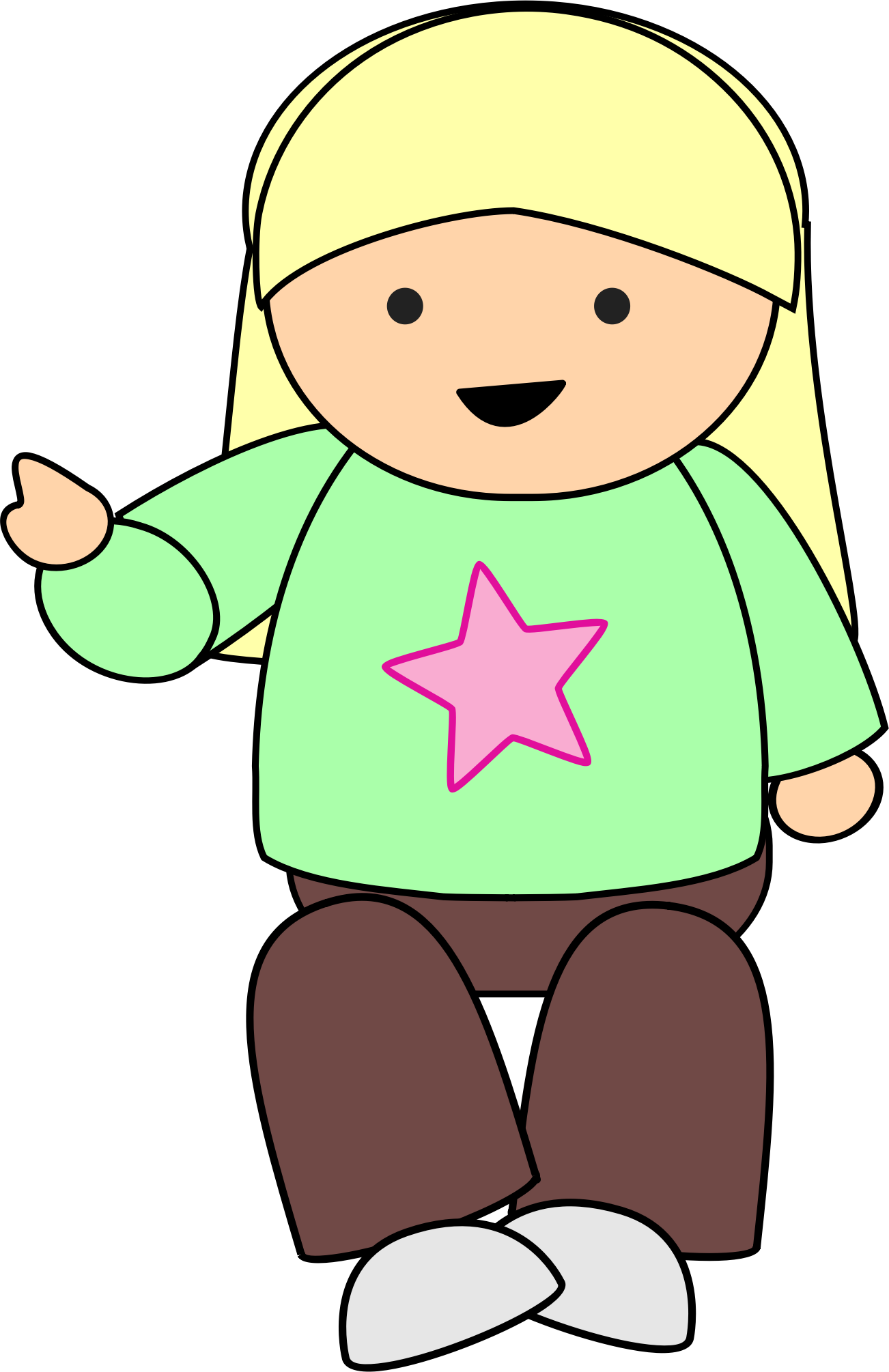 Girl big image png. Pointing clipart important event