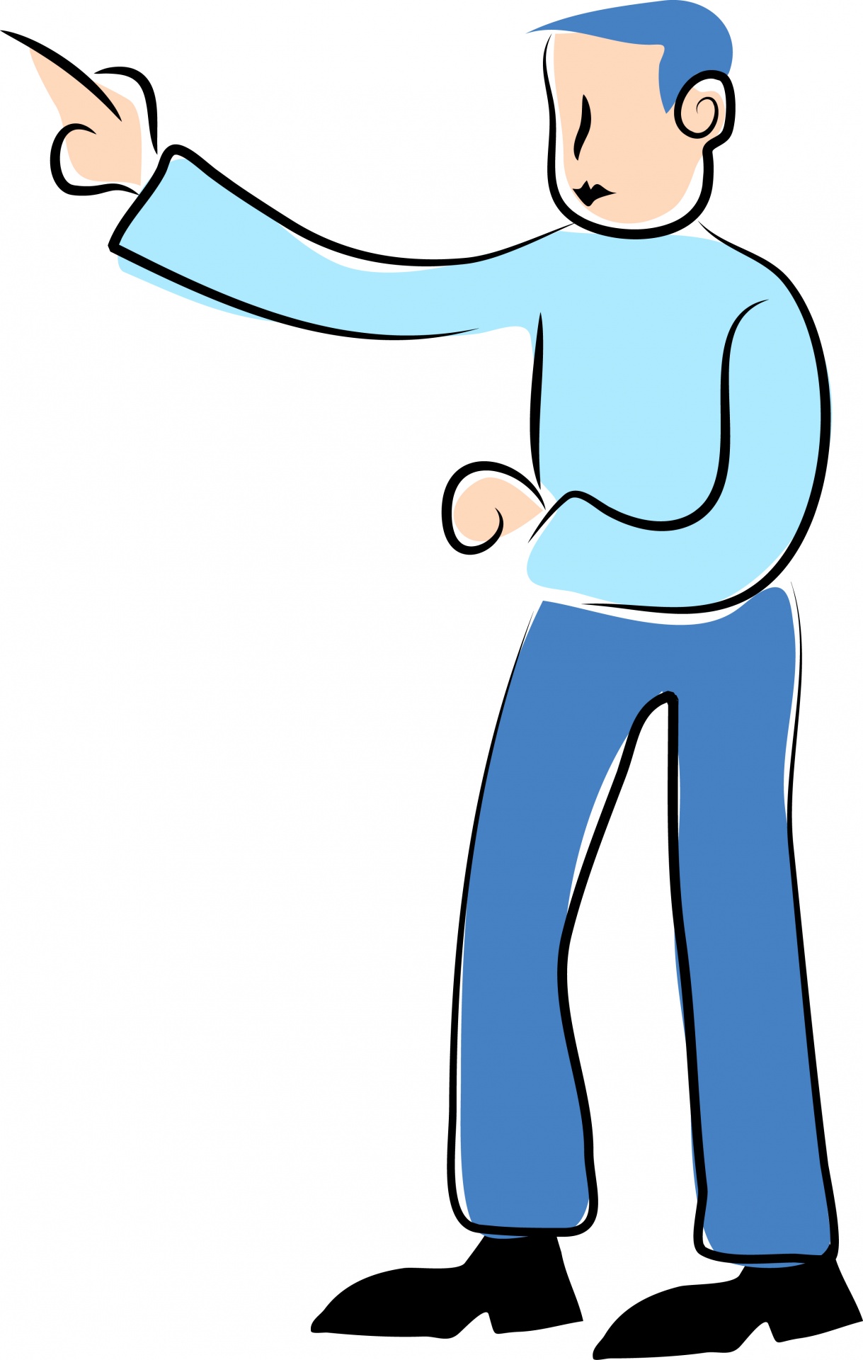Clip art illustration graphic. Pointing clipart person
