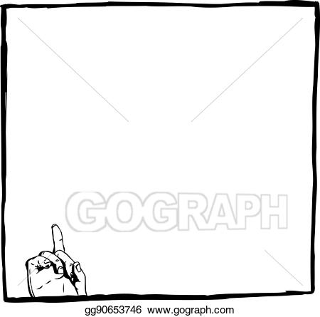 Pointing clipart single finger. Stock illustration outline of