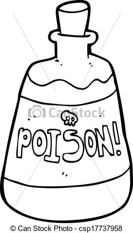 poison clipart black and white