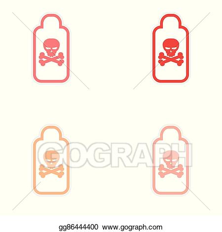 Eps illustration assembly sticker. Poison clipart jar