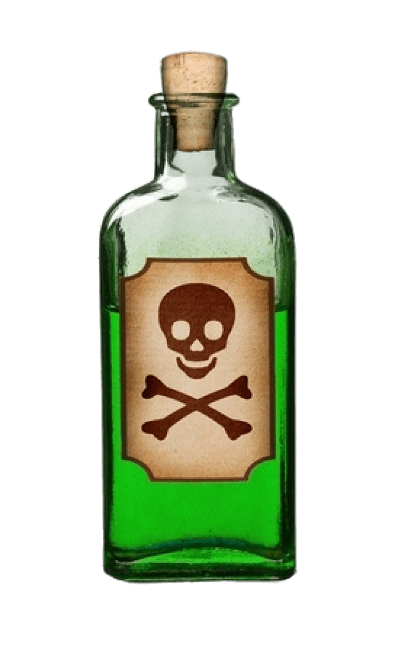 Poison bottle png. Of green transparent stickpng