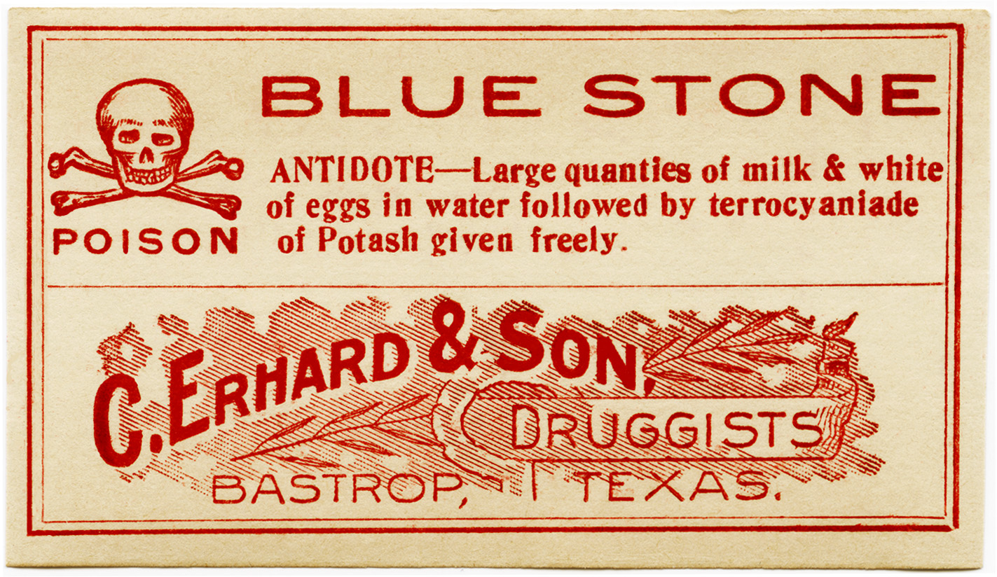 Vintage blue stone free. Poison clipart poison label