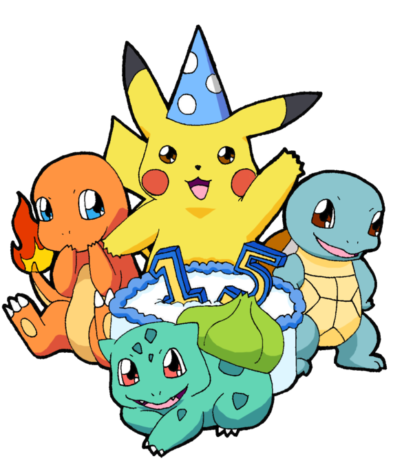 Pokemon clipart celebration. Happy th by methuselah