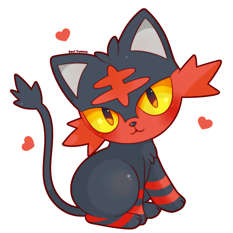 Litten new starter by. Pokemon clipart christmas