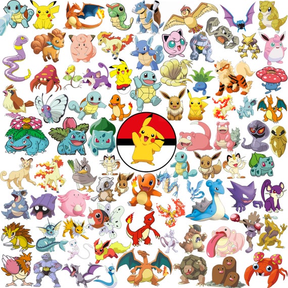 pokemon clipart paper
