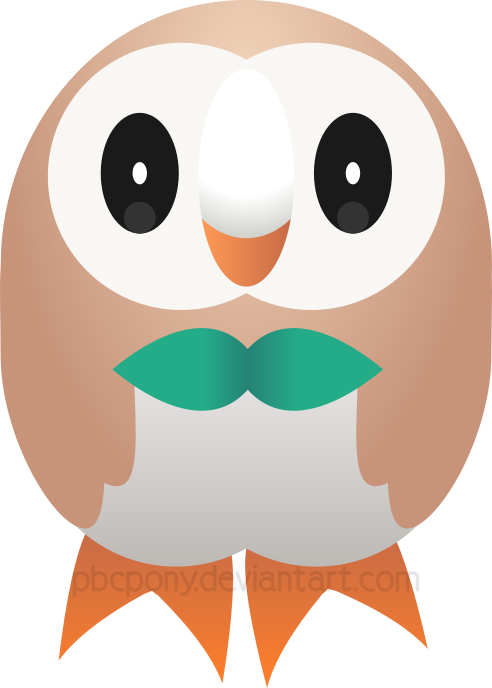 Pokemon clipart rowlet. Vector by pbcpony on