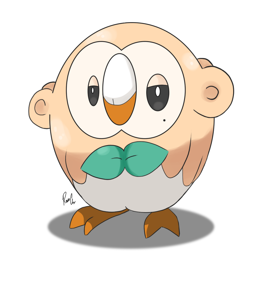 Sun and moon colonial. Pokemon clipart rowlet