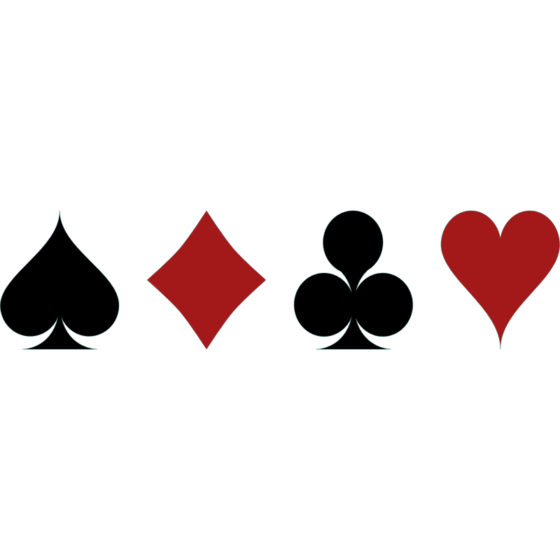 Deck of card symbols. Poker clipart euchre