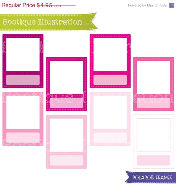Polaroid clipart jpeg.  off pink frames