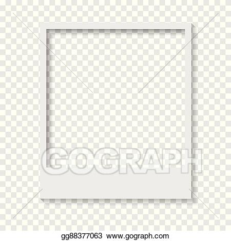 Polaroid clipart photo paper. Vector art blank transparent