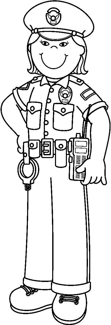 police clipart black and white