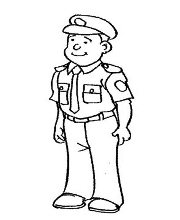 policeman clipart outline