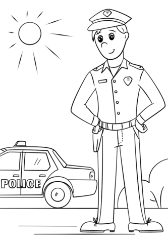 policeman clipart coloring