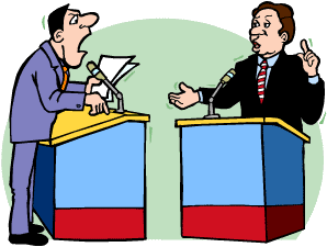 Politicians debating . Politician clipart