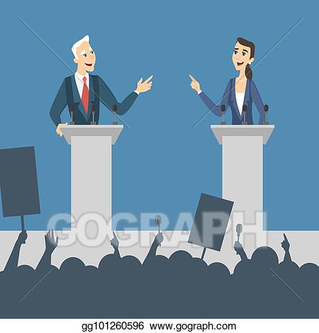 Vector art political debates. Politician clipart debate