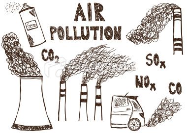 Pollution clipart anti pollution. Illustration of air doodle